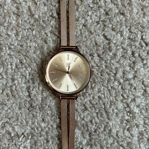INC‎ international concepts women’s dainty rose gold crystal bracelet watch